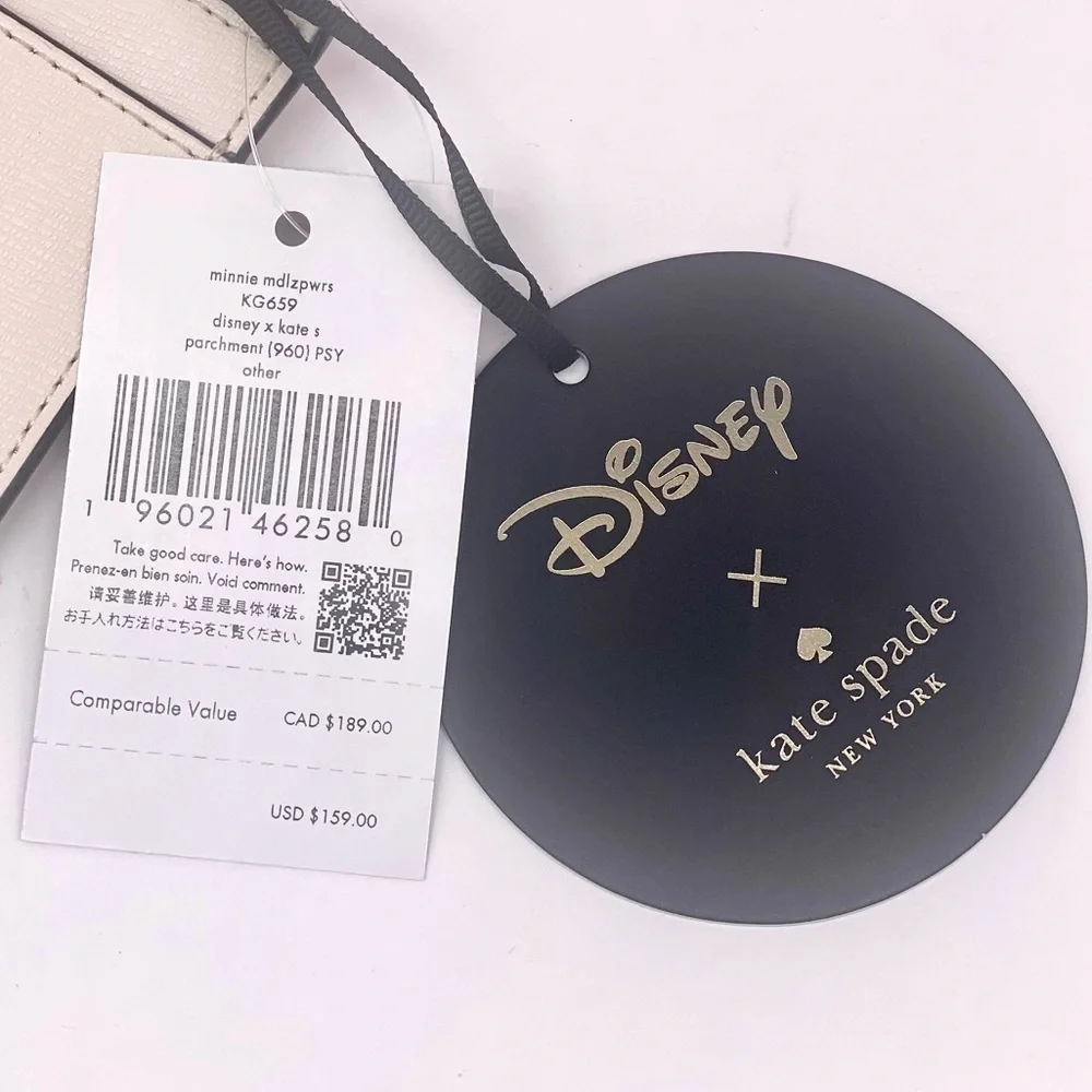 Disney X Kate Spade New York Minnie Medium L-Zip Wristlet